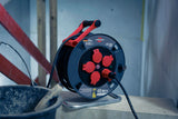 Brennenstuhl Carrete de cable profesional 300 KU 2100 (cable de 25 m en negro, fabricado en plástico especial, para uso en obras de construcción y uso permanente en exteriores, fabricado en Alemania)
