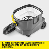 Kärcher Aspirador en seco T 11/1 Classic, depósito: 11 l, Potencia: 850 W, Nivel de presión acústica: 61 dB(A), Peso: 3,9 kg, Cable: 7,5 m, Cesta de Filtro Permanente