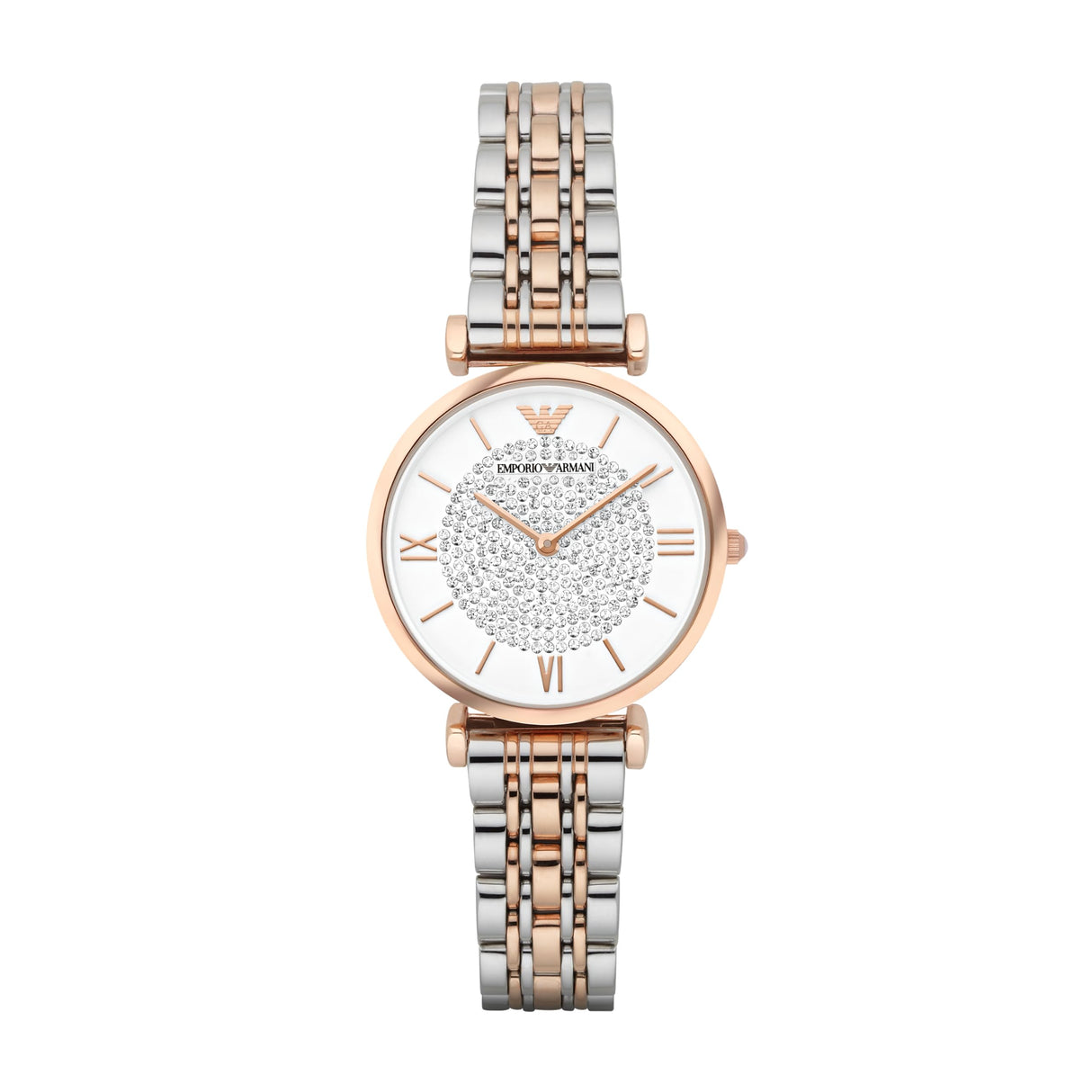 Emporio Armani Reloj Analógico para Mujer de Cuarzo AR1926 Multicolor (Oro rosa/Plata)