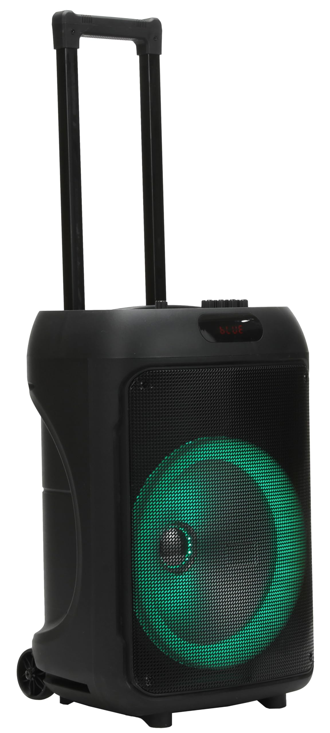 Majestic Fire T10 - Trolley Wireless Audio 5.2, Luces LED, Entradas USB/MicroSD/AUX/Mic/Guitarra, Micrófono, Mando a Distancia, Batería Recargable, Función TWS, Asa y Ruedas de Transporte