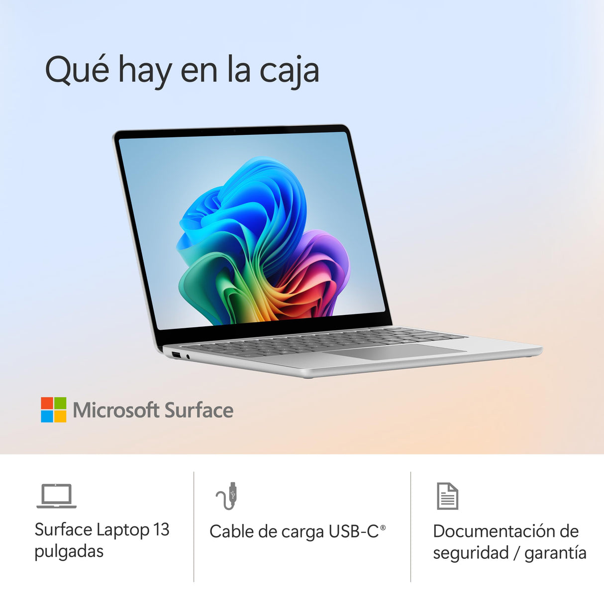 Microsoft Surface Laptop | Copilot+ PC | Pantalla táctil LCD 13'' | Snapdragon X Plus | 16GB RAM | Almacenamiento de 512GB | Último Modelo | Platino