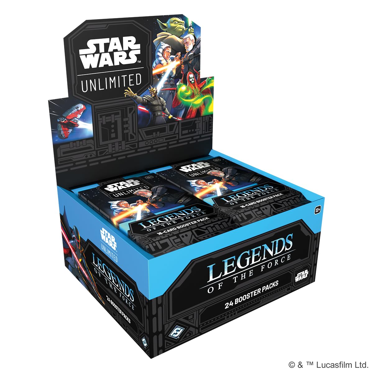 Fantasy Flight Games - Star Wars: Unlimited Trading Card Game Legends of the Force BOOSTER DISPLAY - 24 Booster Packs Featuring Jedi, Sith & Iconic Characters, Ages 12+, 2+ Players, 20 Minute Playtime