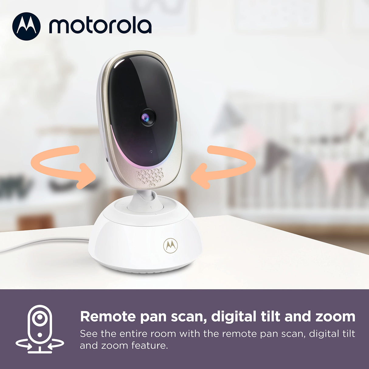 Motorola Nursery VM85 Connect Vigilabebés con Cámara – WiFi y App Móvil, Pantalla 5”, Visión Nocturna, Giro/Inclinación, Comunicación Bidireccional, Canciones de Cuna