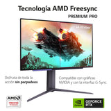 LG 27GR95QE-B - Monitor Ultragear Gaming 27 Pulgadas, OLED: 2560x1400, 16:9, 200cd/m², 1.5M:1, 0.03ms, 240Hz, DCI-P3 superior al 90%, HDR10, HDMI 2.1x2, DPx1, USB-Ax3, AMD FreeSync Premium, Negro