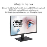 ASUS VA27EQSB - Monitor Eye Care (27 Pulgadas, Full HD, IPS, sin Marco, 75 Hz, Adaptive-Sync, luz Azul de Baja Intensidad, antiparpadeo, diseño ergonómico, Puede montarse en la Pared)