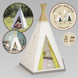 Smoby 7600811000 Casita Tipi de Plástico de Calidad para Interior o Exterior, Evolutiva y Ajustable a 2 Tamaños, Anti-UV, para Niños a Partir de 2 Años, Tamaño 127 x 121 cm/147 x 140 cm