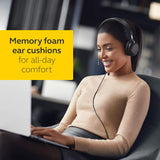 Jabra Evolve2 40 SE - Auriculares estéreo con Cable con cancelación de Ruido, con tecnología de Llamada de 3 micrófonos y Cable USB-A, Certificado MS Teams, Funciona con Todas Las demás Plataformas,
