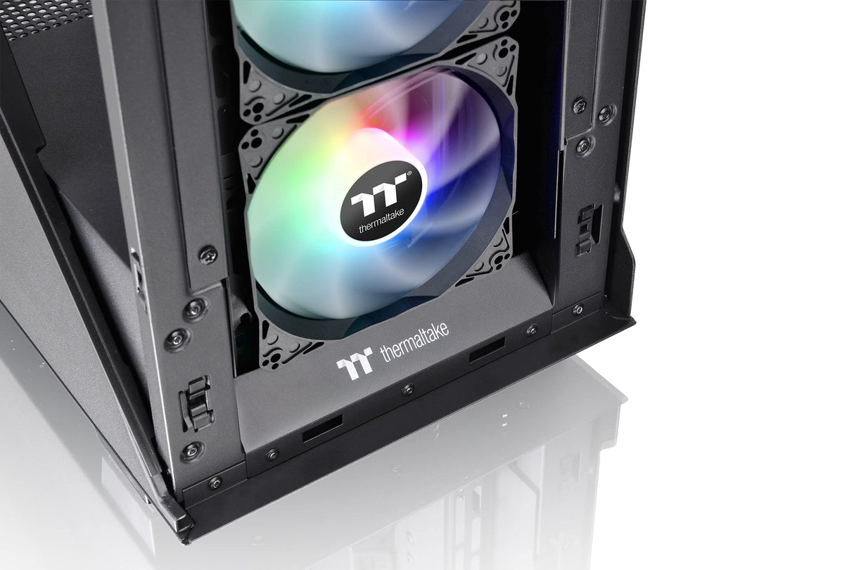 Thermaltake V350 TG ARGB Air Black | PC-Chassis | Mid-Tower-ATX-Case | Vidrio Templado de 4 mm | 4 Ventiladores Incluidos | Negro