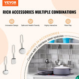 VEVOR Juego de Cocina de Madera de Esquina con Luces y Sonidos Cocina con Máquina de Hielo, Horno, Fregadero, Reloj, Microondas, Refrigerador y Accesorios para Niños Pequeños y Preescolares, Blanco