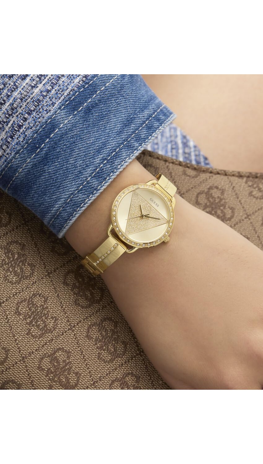 GUESS Reloj Analógico para Mujer'S de Cuarzo con Correa en Acero Inoxidable GW0914L2