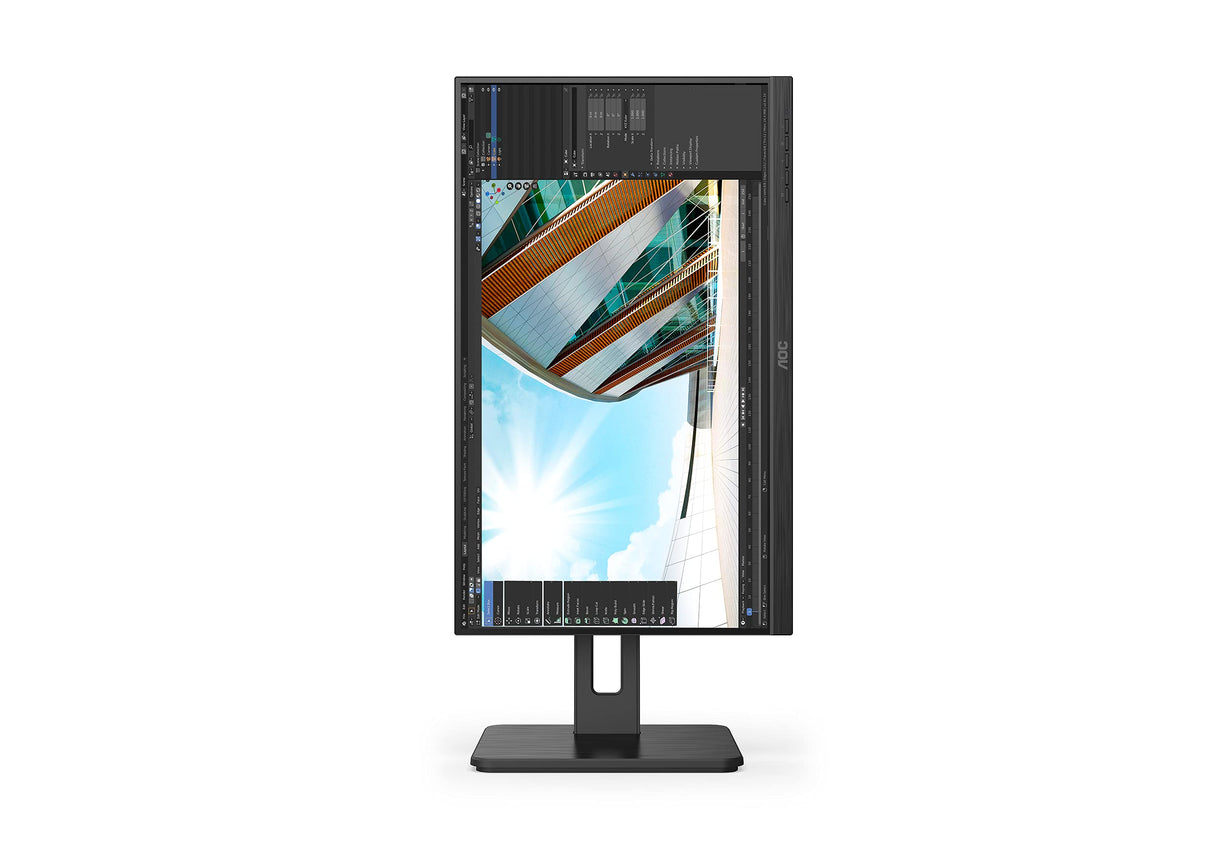 AOC 22P2DU - Monitor FHD de 22 Pulgadas, Altura Regulable (1920 x 1080, 75 Hz, VGA, DVI, HDMI, USB Hub), Color Negro
