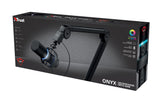 Trust Gaming 24354 GXT 255+ Onyx Micrófono Profesional con Brazo, Patrón Cardioide, con Filtro Pop, USB, LED, para Grabación, Podcasting, Streaming, Radiodifusión, Negro