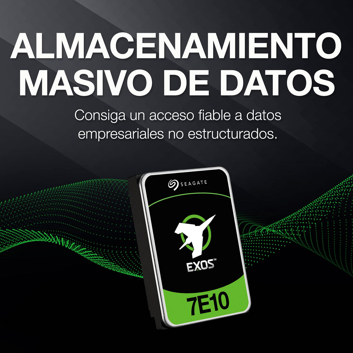 Seagate Exos 7E10, 6 TB, Unidad HDD interna - 3,5 pulgadas 4Kn SAS 6 Gb/s, 7200 r.p.m., 256 MB de caché y 2M de MTBF para empresas, centro de datos (ST6000NM004B)