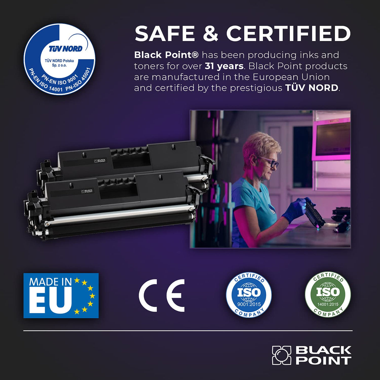Black Point Juego de 4 Cartuchos de Tóner para HP 117A 43% de aumento de la productividad W2070A W2071A W2072A W2073A con Chip para HP Color Laser MFP 178nw 179fwg 179fnw 178nwg Color Laser 150a 150nw