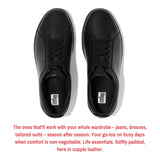 Fitflop Rally Tennis Sneaker-Leather-Updated, Zapatillas sin Cordones Mujer, Negro (All Black), 41 EU