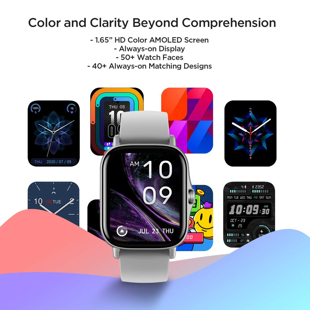 Amazfit GTS 2 Smartwatch - Reloj de pulsera Inteligente con llamada bluetooth, 90 modos deportivos, Monitor de saturación de oxígeno, Sangre y de Frecuencia Cardíaca, 3 GB Gris