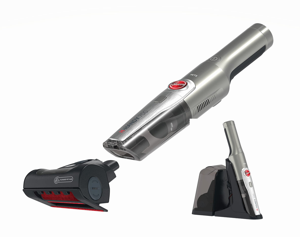 Hoover H-HANDY 700 HH710PPT Aspirador de Mano sin Cable Potente, Especial Mascotas, Cepillo Pelo de Mascota y Tapicerías, Motor Direct Impulse, Muy potente 40AW, Carga ultrarápida, Filtros EPA, Ligera