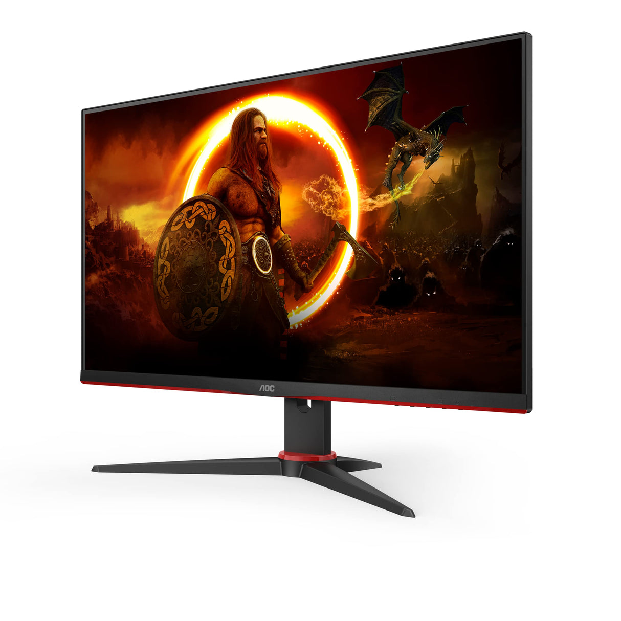 AOC Monitor Gaming 24G2SU- 24" Full HD, 165Hz, 4ms, VA, FreeSync Premium, FlickerFree, Low Blue Light , Ajustable en altura (1920x1080, 350cd/m, HDMI 2x1.4, Displayport 1x1.2)