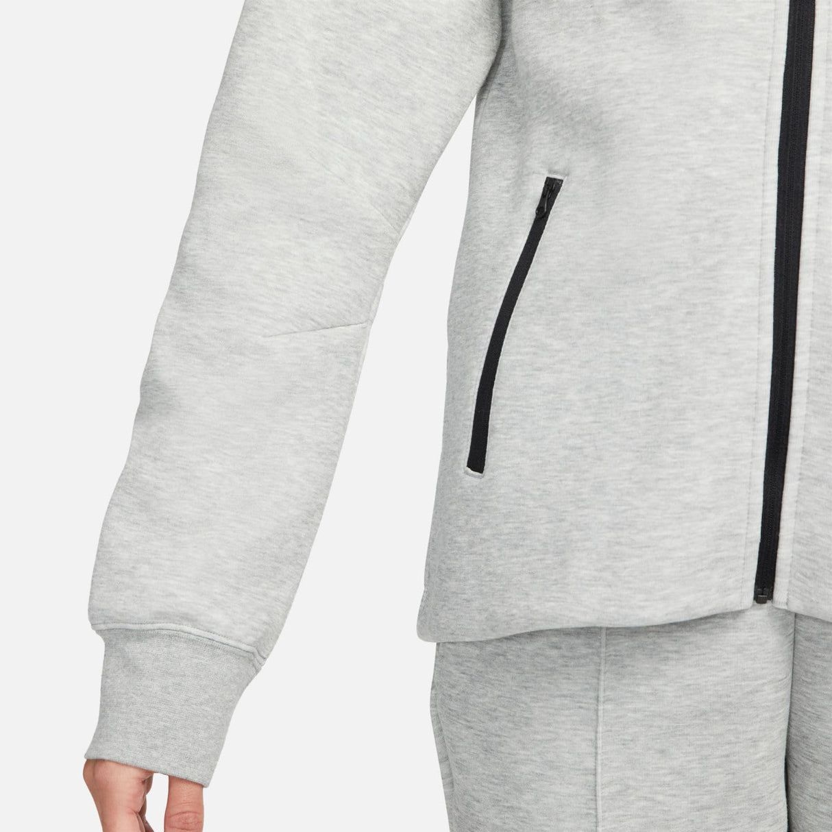 Nike FB8338-063 Sportswear Tech Fleece Windrunner Sweatshirt Mujer DK GREY HEATHER/BLACK Tamaño M