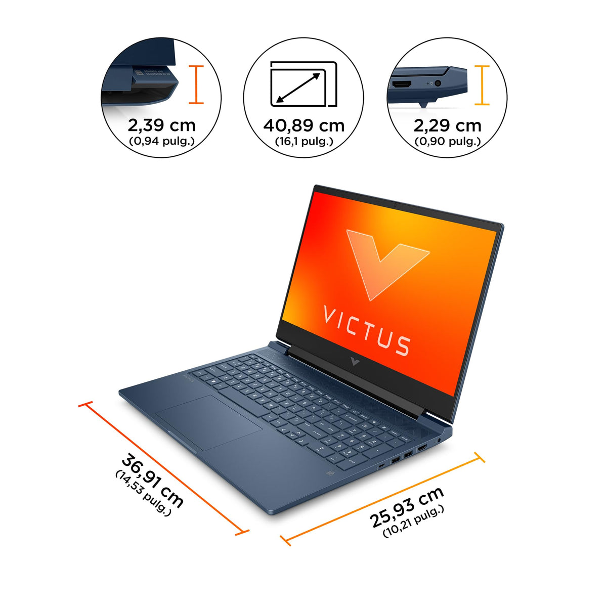 HP Victus 16-r1005ns - Ordenador portátil Gaming de 16.1" (Intel Core i7-14700HX, 16GB RAM, 1TB SSD, NVIDIA GeForce RTX 4060 Graphics, Sin Sistema Operativo) Negro - Teclado QWERTY Español
