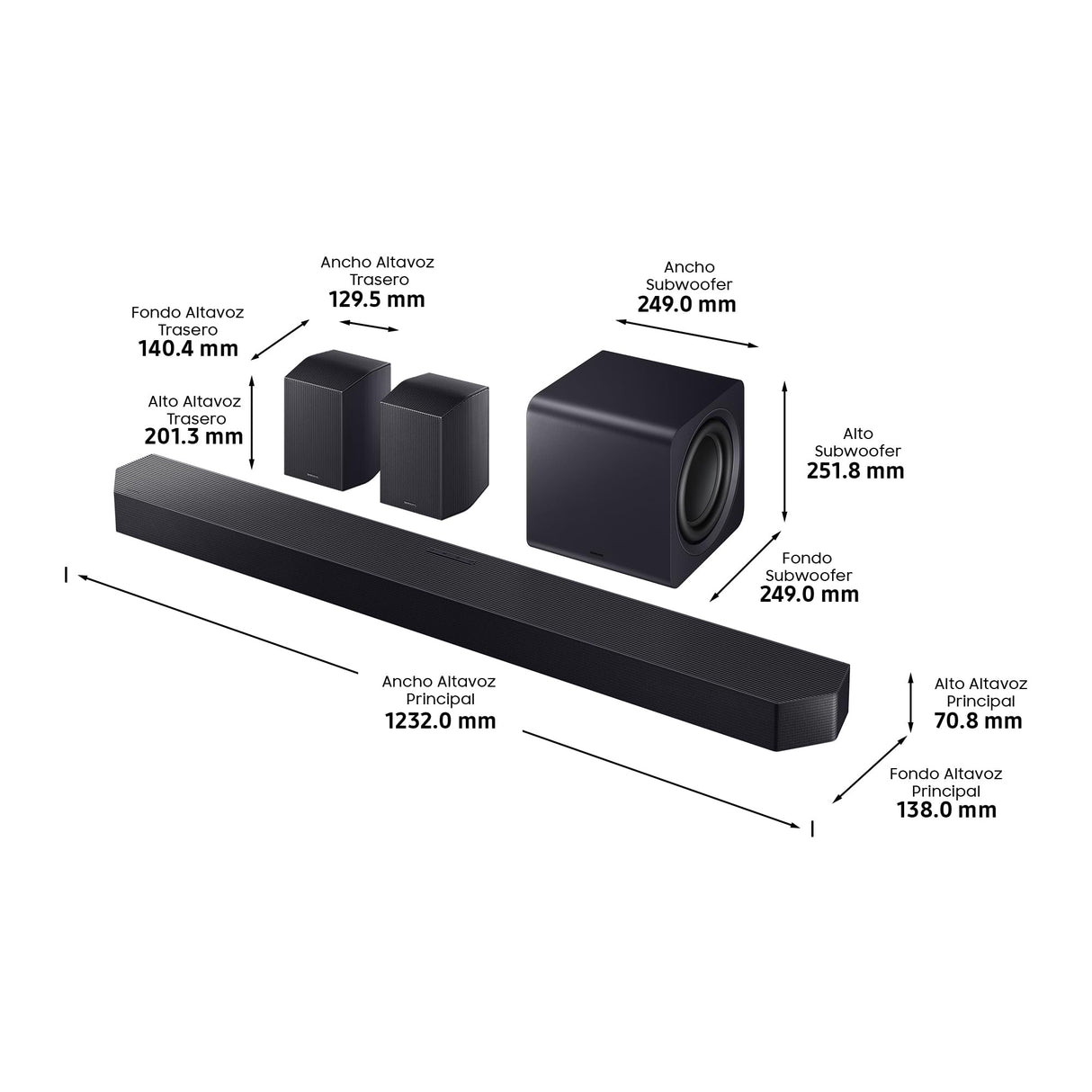 SAMSUNG Barra de Sonido HW-Q990F/ZF 2025 - Dolby Atmos inalámbrico, Q-Symphony,11.1.4 Canales, SpaceFit Sound Pro y Compatible con asistentes de Voz