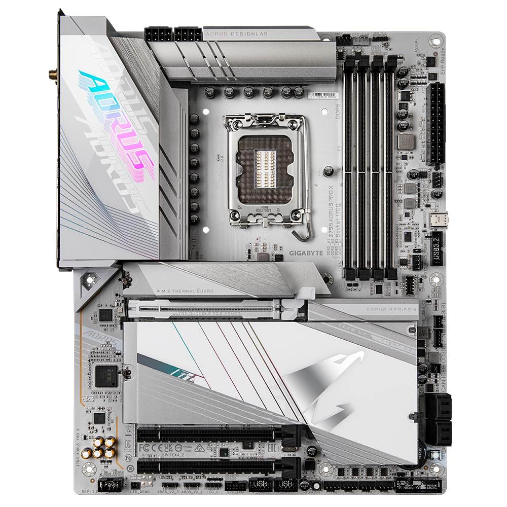GIGABYTE Z790 AORUS Pro X Placa Base - Soporta CPUs Intel de 14ª generación, VRM de 18+1+2 Fases, hasta 8266MHz DDR5 (OC), 1xPCIe 5.0 + 4xPCIe 4.0 M.2, Wi-Fi 7, LAN de 5GbE, USB 3.2 Gen 2x2