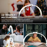 NEEWER BÁSICO HM01-D - Lámpara de arco (29 pulgadas, LED, 40 W, media luna, 3000 K-6500 K, 3400 Lux/0,5 m, CRI95, carga USB, soporte para teléfono para manicura, maquillaje, belleza, tatuaje