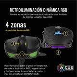 Corsair NIGHTSWORD RGB Ratón de Juego FPS/MOBA con Cable - 18.000 PPP - 10 Botones Programables - Sistema de Pesas - Compatible con iCUE - PC, Mac, PS5, PS4, Xbox - Negro