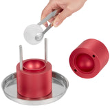 VEVOR Prensa para Bolas de Hielo 2,4" Kit de Aleación de Avión para Esferas de 60mm, Con Pinza y Bandeja de Goteo, para Whisky, Cocktail, Rojo