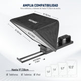 NEEWER Basic X16B Teleprompter Elevable Aleación Aluminio 16"" para iPad, Tableta Celular Cámara DSLR sin Ensamblaje, Remoto y APP Control, Compatible con iOS y Android, para Enseñar y Live Streaming