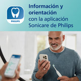 Philips Sonicare ExpertClean 7500, eléctrico cepillo dental sónico con aplicación, 4 modos de cepillado y 3 niveles de intensidad, sensor de presión, blanco y dorado, modelo HX9691/02