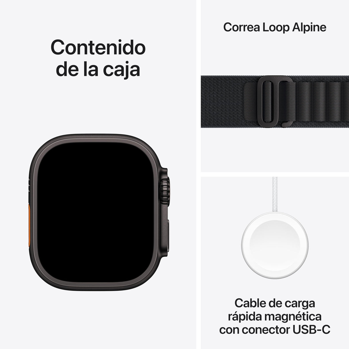 Apple Watch Ultra 3 GPS + Cellular, reloj prémium para running y multideporte con caja de titanio resistente de 49 mm y Correa Loop Alpine negra - Talla L. Monitores avanzados de salud y entreno