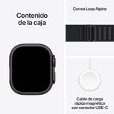 Apple Watch Ultra 3 GPS + Cellular, reloj prémium para running y multideporte con caja de titanio resistente de 49 mm y Correa Loop Alpine negra - Talla M. Monitores avanzados de salud y entreno