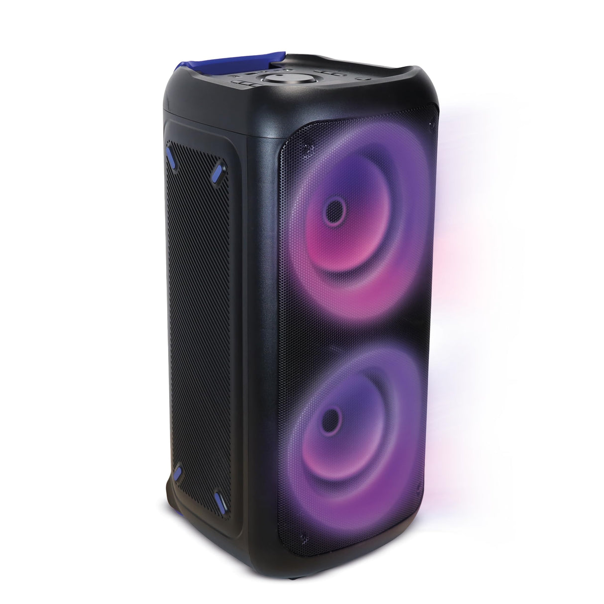 mooov 477371 - Altavoz Bluetooth Potente 200W Musicales, TWS portátil, 7 Efectos LED, Tomas USB, SD, Entrada para Micro, asa Extensible y Ruedas Estilo Trolley para fácil Transporte