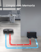 LEFANT M1 Robot Aspirador y Fregasuelos con mapeo, 5500Pa, 200 Min, Navegación Láser (LDS), Zona Prohibida, Aspirador Robot de 32 cm, Control WiFi/App/Alexa - Ideal para el Hogar Inteligente, Gris