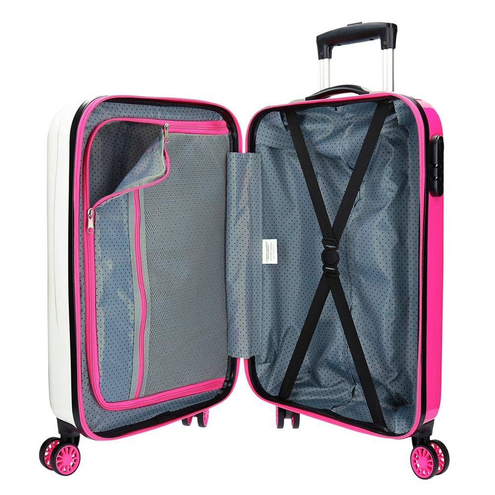 Disney Minnie Magic Maleta de cabina, Rosa, 38 x 55 x 20 cm, Rígida ABS, Cierre combinación, 33 L, 2.8 Kg, 4 Ruedas, Doble Equipaje de Mano