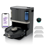 Shark PowerDetect Robot Aspirador y mopa 2 en 1, Base NeverTouch Pro con Limpieza, Carga y Vaciado automáticos, 60 días, navegación 3D y LiDAR, NeverStuck, WiFi/App, Negro, RV2800ZEEU
