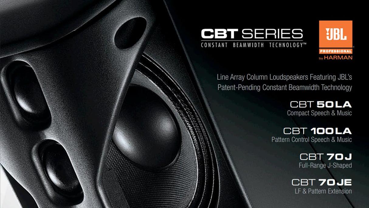 JBL Professional CBT 50LA-1-WH - Altavoz Compacto de Columna de Matriz de línea con 8 Controladores de 2 Pulgadas, 20 Pulgadas de Alto, Color Blanco