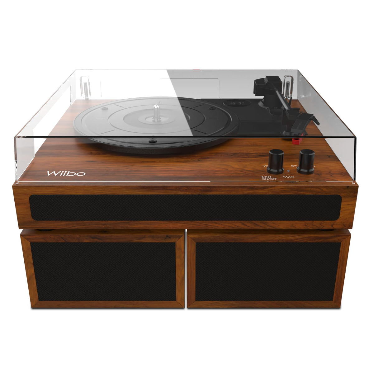Wiibo Mustang 1970-BT Light - Tocadiscos de Vinilo con Altavoces y Bluetooth - Giradiscos de Diseño Retro - Salidas RCA para Altavoces - Selección de Velocidades 33/45/78 RPM - Cápsula de Cerámica