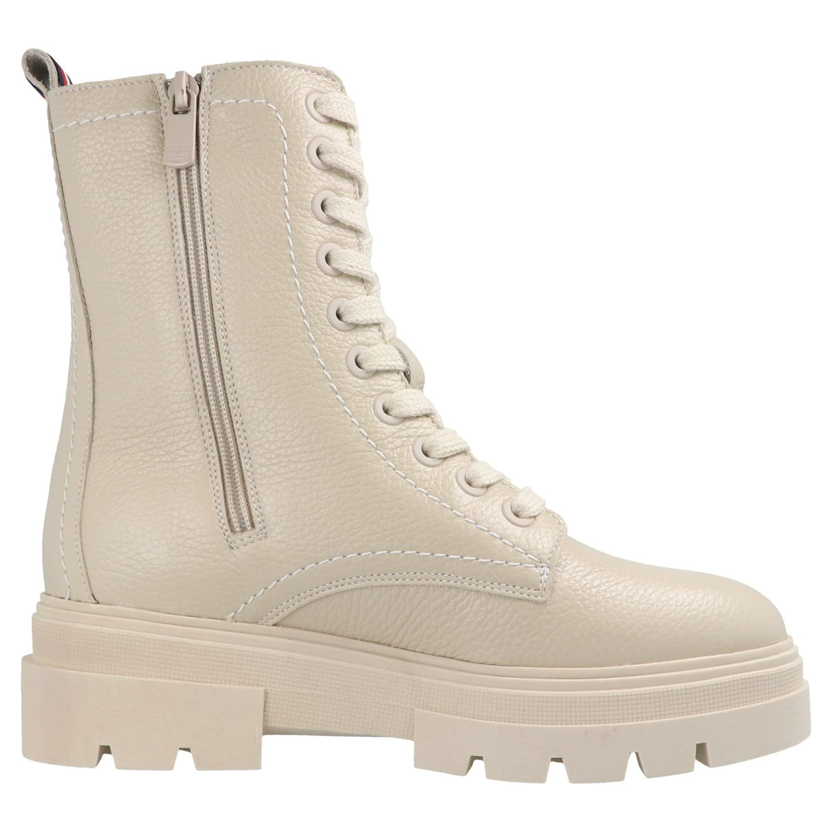 Tommy Hilfiger Mujer Botines de caña baja Monochromatic Lace Up Botas, Beige (Classic Beige), 42 EU