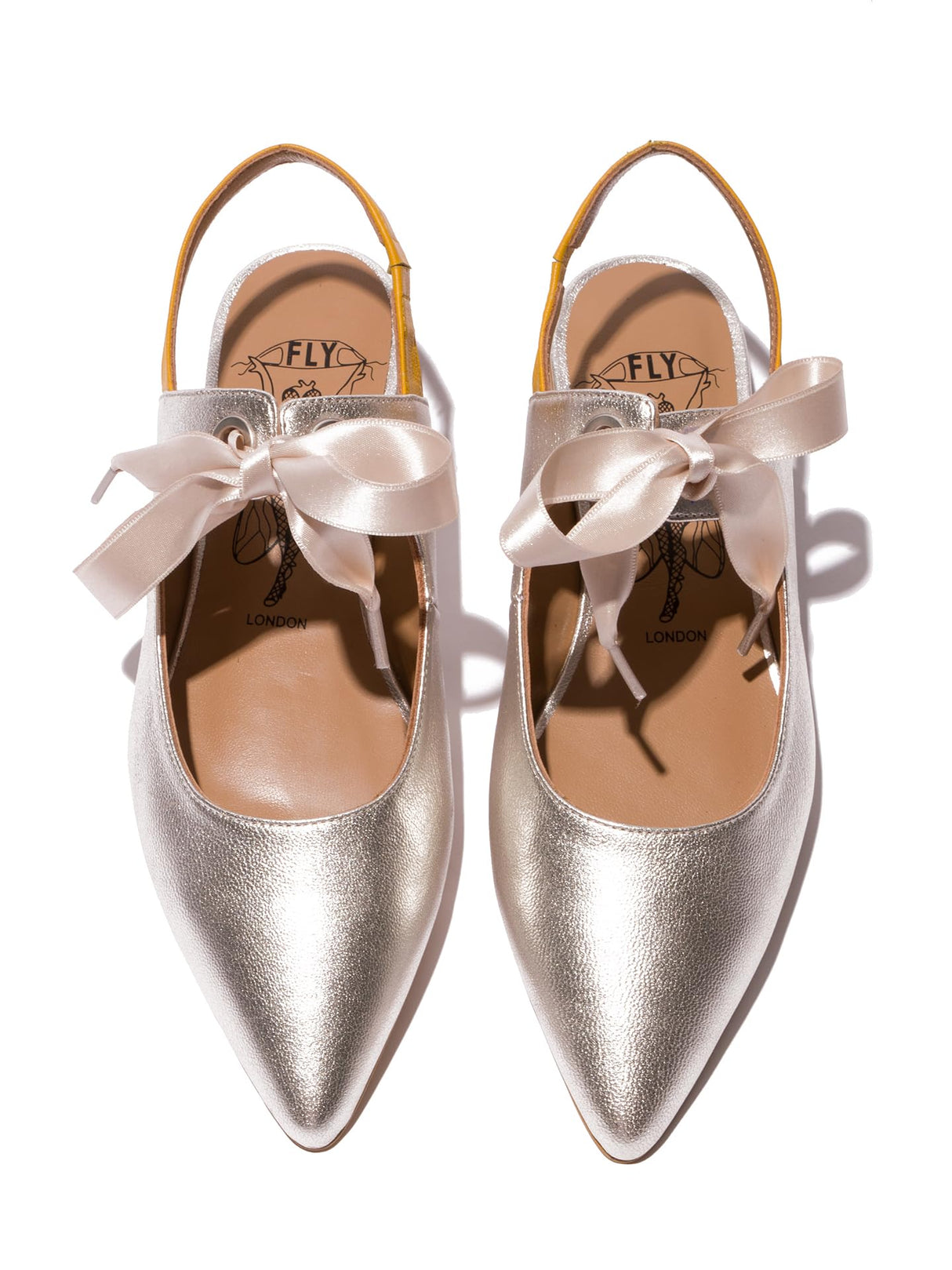 Fly London SAUB268FLY, Ballet Mujer, Yellow/Silver, 39 EU