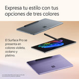 Microsoft Surface Pro | Copilot+ PC | Pantalla táctil LCD 12” | Snapdragon X Plus | 16GB RAM | Almacenamiento de 512GB | Último Modelo | Platino