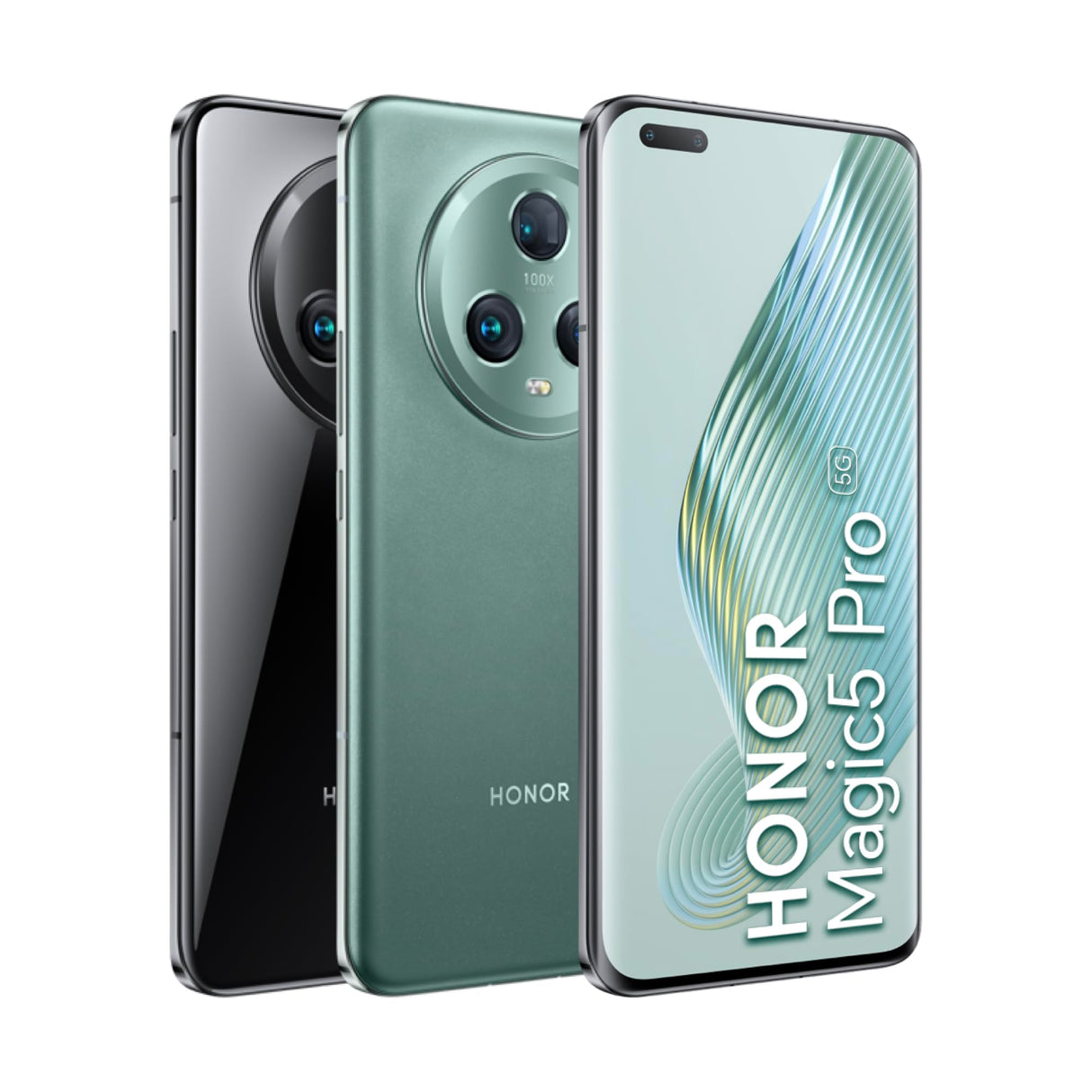 HONOR Magic5 Pro 5G, Smartphone de 12+512GB, Snapdragon 8 Gen 2, Pantalla HDR Quad-Curved de 6,81" y 120 Hz, Cámara Triple con IA de 50 MP, Enorme batería de 5100 mAh, Dual SIM, Android 13, Verde