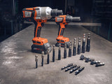 FEIN SET Llave de impacto a batería, ASCD18-300W2 AS 18V, Hasta máx. 290 Nm con motor sin escobillas y ajuste del par en 6 niveles. Atornillados métricos hasta M18, 2 baterías 18V 5Ah y cargador
