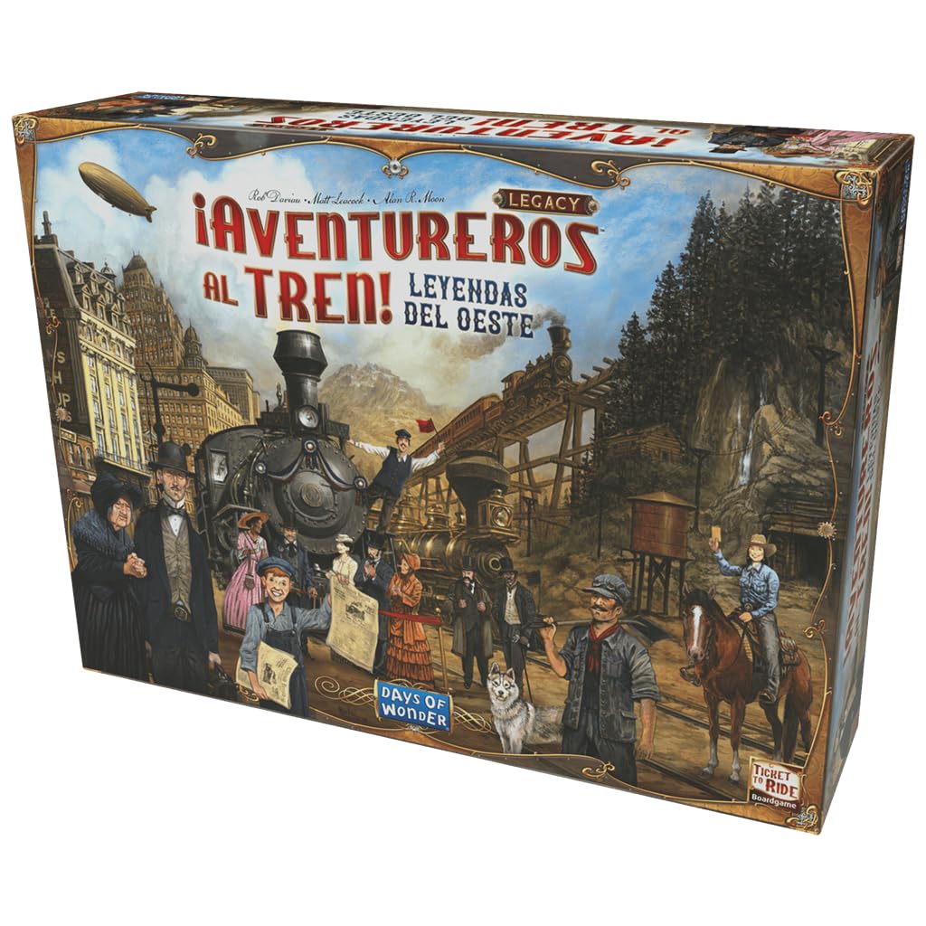 Days of Wonder | ¡Aventureros al Tren! Legacy Leyendas del Oeste |Juego de Estrategia de Trenes para Adultos y Familias | A Partir de 10 Años | De 2 a 5 Jugadores | 30-90 Minutos por Partida | Español
