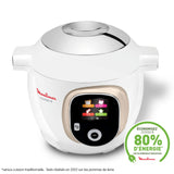 Moulinex, Cookeo - Multicooker inteligente 6L, 150 recetas integradas, cocción sin vigilancia, pantalla intuitiva, guía de cocción, aplicación MyMoulinex, 1600 W, blanco, 15 años reparabilidad