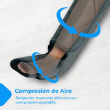 NK Masajeador de piernas, 6 Modos de masajes completos y parciales, 4 Niveles de Intensidad para cada modo, Temporizador con botones, Función Calor, Compresión de aire para relajación muscular