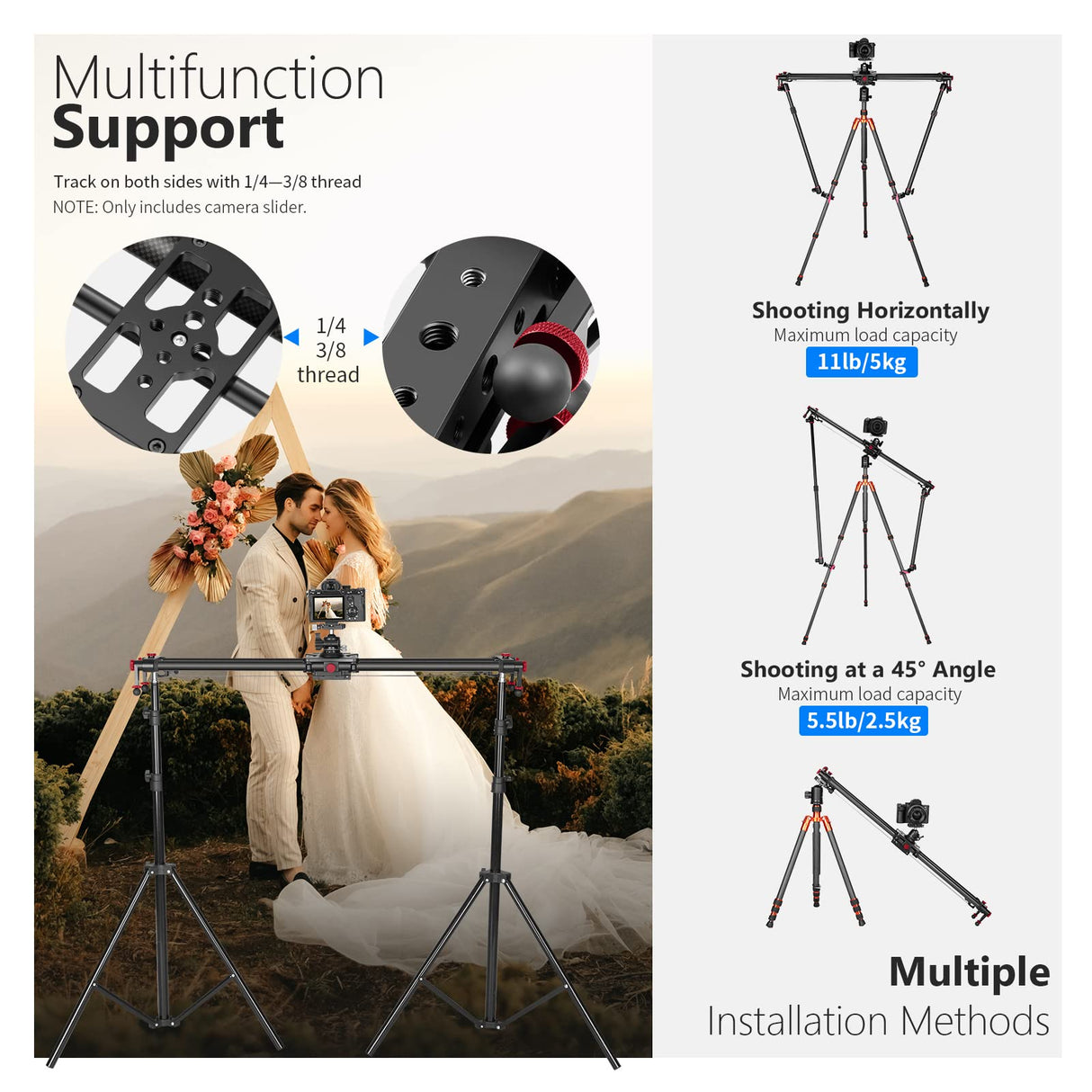 NEEWER 31,5"/80cm Deslizador de Cámara Motorizado, Control Inalámbrico de App Deslizador de Riel Dolly de Fibra de Carbono, Admite Modo de Video, Fotografía de Lapso de Tiempo, Horizontal (ER1-80)