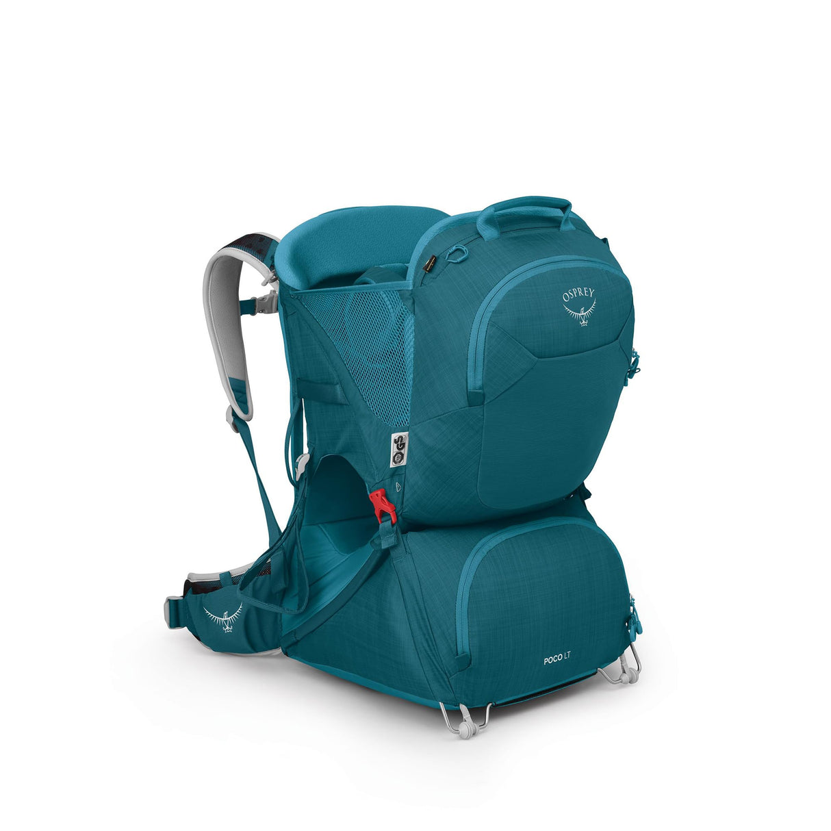 Osprey Poco Portabebés - Cabina de lujo para niños - Protección solar incorporada - Suspensión transpirable - Almohadilla para baba lavable a máquina, Deep Peyto, Portabebés LT