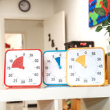 Time Timer Mediano Pack de Classe - Temporizador Visual de 60 Minutos con Tarjetas de Actividad de Borrado en Seco para Aulas, Centros de Aprendizaje y Profesores - Reloj de Escritorio (Pack de 3)